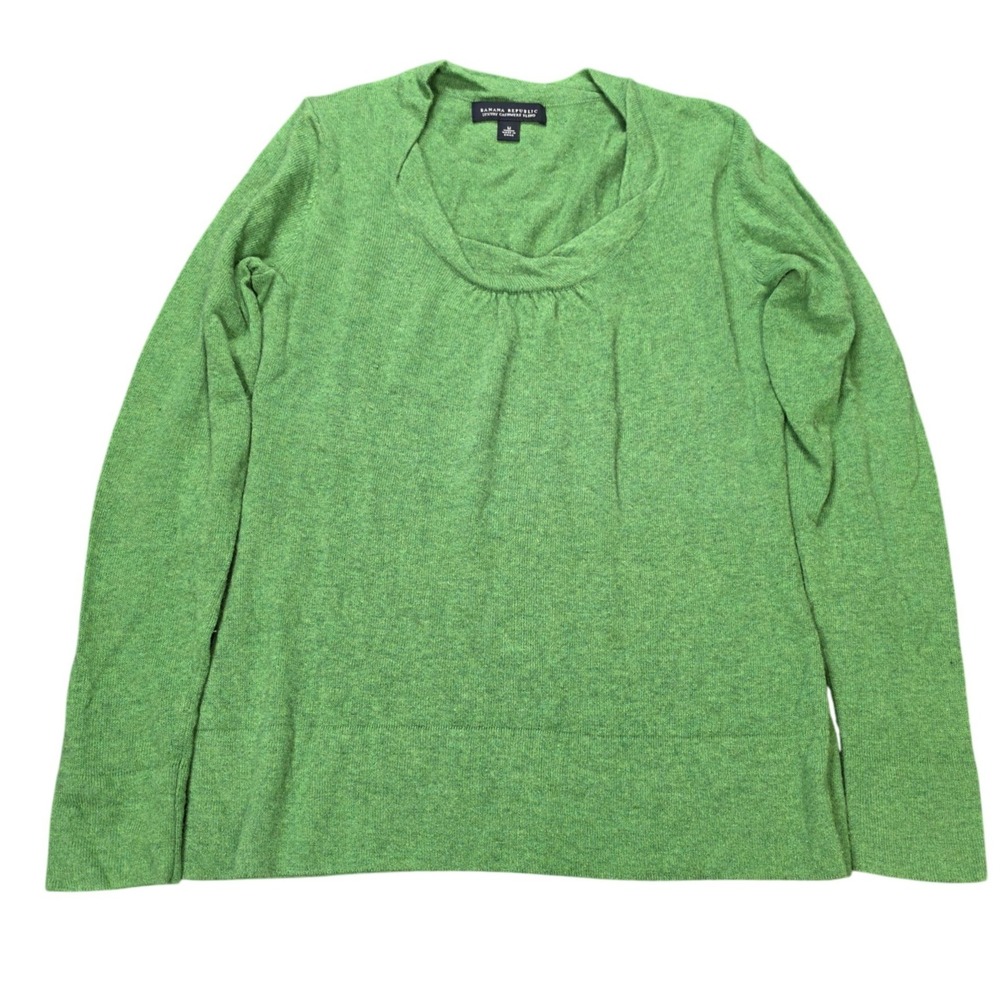 Banana Republicā Luxury Cashmere Blend Sweater Women's Size M Green Cowl Neck